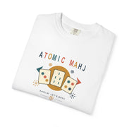 Folded ivory Atomic Mahj Comfort Colors shirt showing the retro Mahjong tile print.