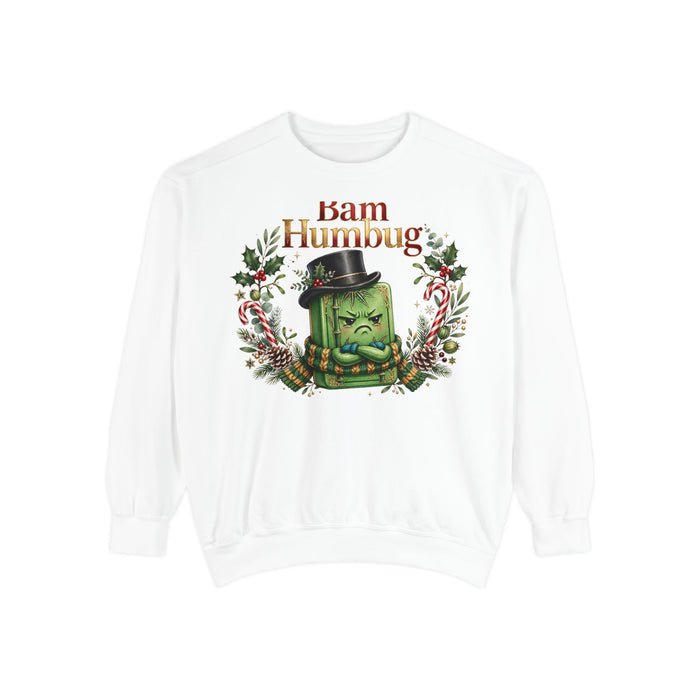 Bam Humbug Sweatshirt in White, Mahjong gift from Darlin' Let's Mahj