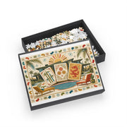 Mid Century Modern Mahjong Puzzle | Palm Springs Retro Tiles Jigsaw 252 or 500 Pieces