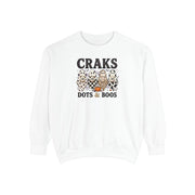 Craks Dots and Boos Sweatshirt in White, Mahjong gift from Darlin' Let's Mahj