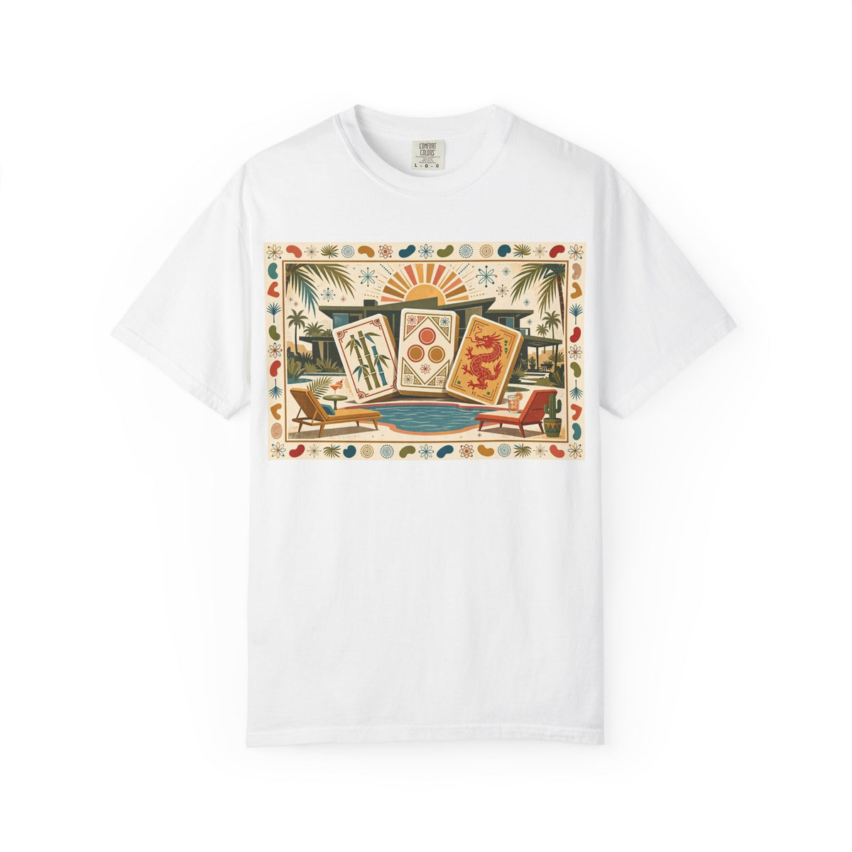 Mid Century Modern Mahjong Shirt | Palm Springs Retro Tiles Comfort Colors Tee