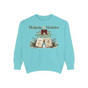 Mahjong and Mistletoe Sweatshirt in Chalky Mint, Mahjong gift from Darlin' Let's Mahj