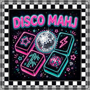 Disco Mahj Mahjong Mat 33x33 | Neon Checkerboard Mahjong Game Mat, Fun Gift for Mahjong Players