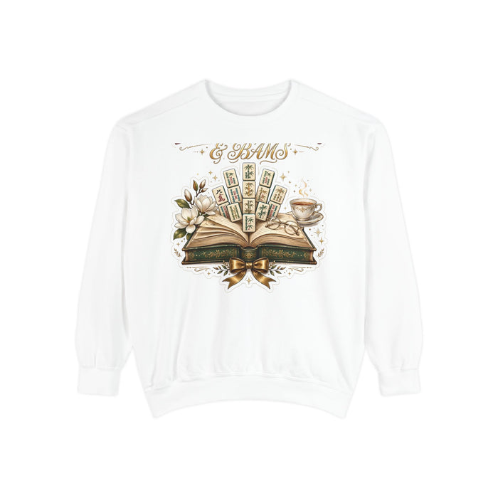 Between the Books & Bams Sweatshirt | Book Club Mahjong Comfort Colors Crewneck