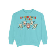 Shake Your Tiles Mahjong Sweatshirt | Funny Dancing Tiles Comfort Colors Crewneck