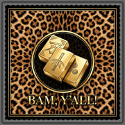 Leopard Mahjong Mat 33x33 | Bam Y'all Gold Tiles Game Mat, Fashion Mahjong Gift for Women
