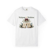 Mahjong and Mistletoe Shirt in White, Mahjong gift from Darlin' Let's Mahj
