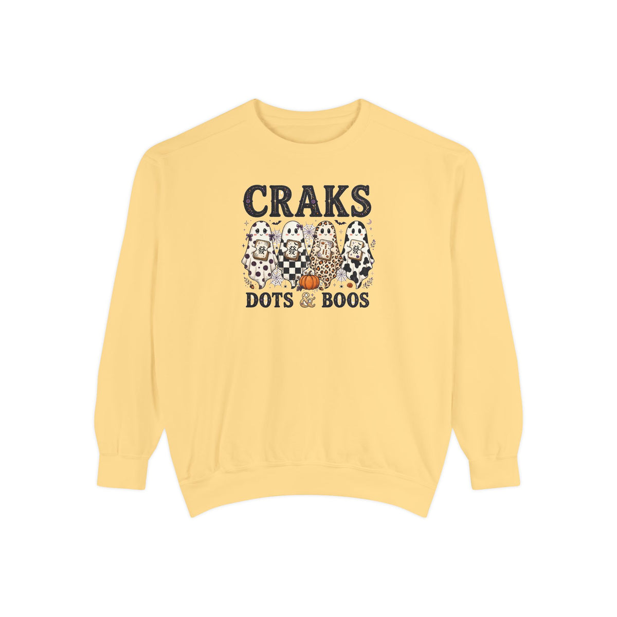 Craks Dots and Boos Sweatshirt in Butter, Mahjong gift from Darlin' Let's Mahj