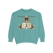 Mahjong and Mistletoe Sweatshirt in Seafoam, Mahjong gift from Darlin' Let's Mahj