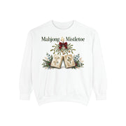 Mahjong and Mistletoe Sweatshirt in White, Mahjong gift from Darlin' Let's Mahj