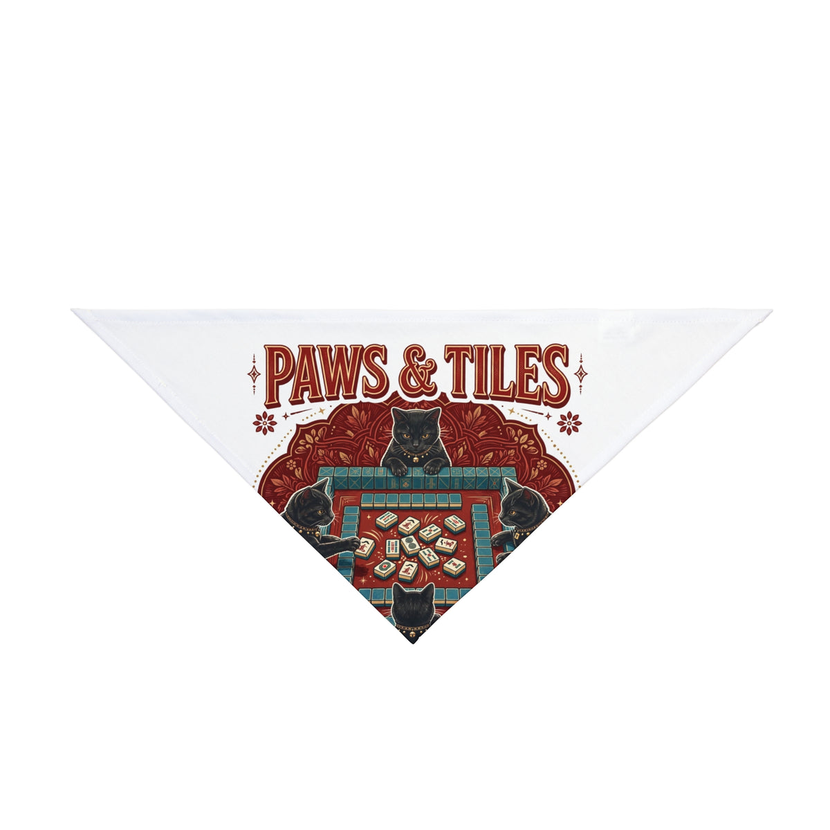 Paws & Tiles Mahjong Pet Bandana | Cats at the Mahj Table Dog Bandana