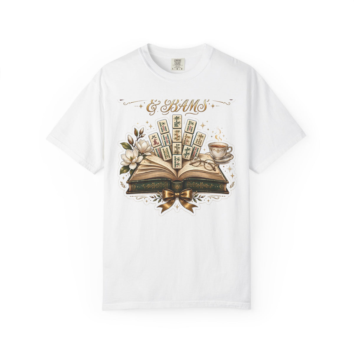 Between the Books & Bams Shirt | Book Club Mahjong Comfort Colors Tee
