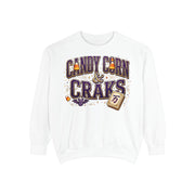 Candy Corn and Craks Sweatshirt in White, Mahjong gift from Darlin' Let's Mahj