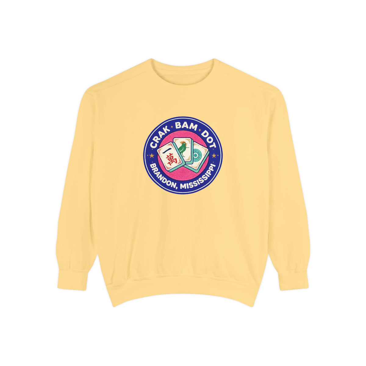 Brandon Mississippi Mahjong Club Badge Sweatshirt | Crak Bam Dot Crewneck