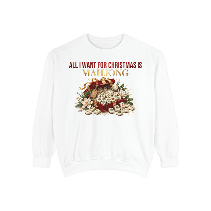 All I Want for Christmas Is Mahjong Sweatshirt | Funny Christmas Mahjong Crewneck, Holiday Gift