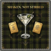 Shaken Not Stirred Mahjong Mat 33x33 | Martini Plaid Mahjong Game Mat, Luxury Mahjong Gift