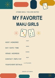 Galentine Mahjong Invitation, Mahjong gift from Darlin' Let's Mahj