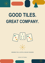 Atomic Holiday Mahjong Christmas Cards | 3 Printable Designs
