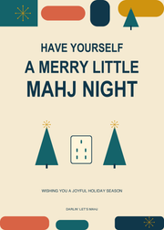 Atomic Holiday Mahjong Christmas Cards | 3 Printable Designs