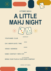 Atomic Mahj Mahjong Invitation, Mahjong gift from Darlin' Let's Mahj