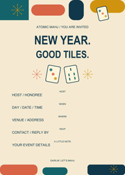 New Year Mahjong Invitation, Mahjong gift from Darlin' Let's Mahj