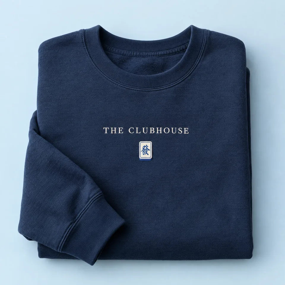 The Clubhouse Sweatshirt — original design concept mockup, not for sale