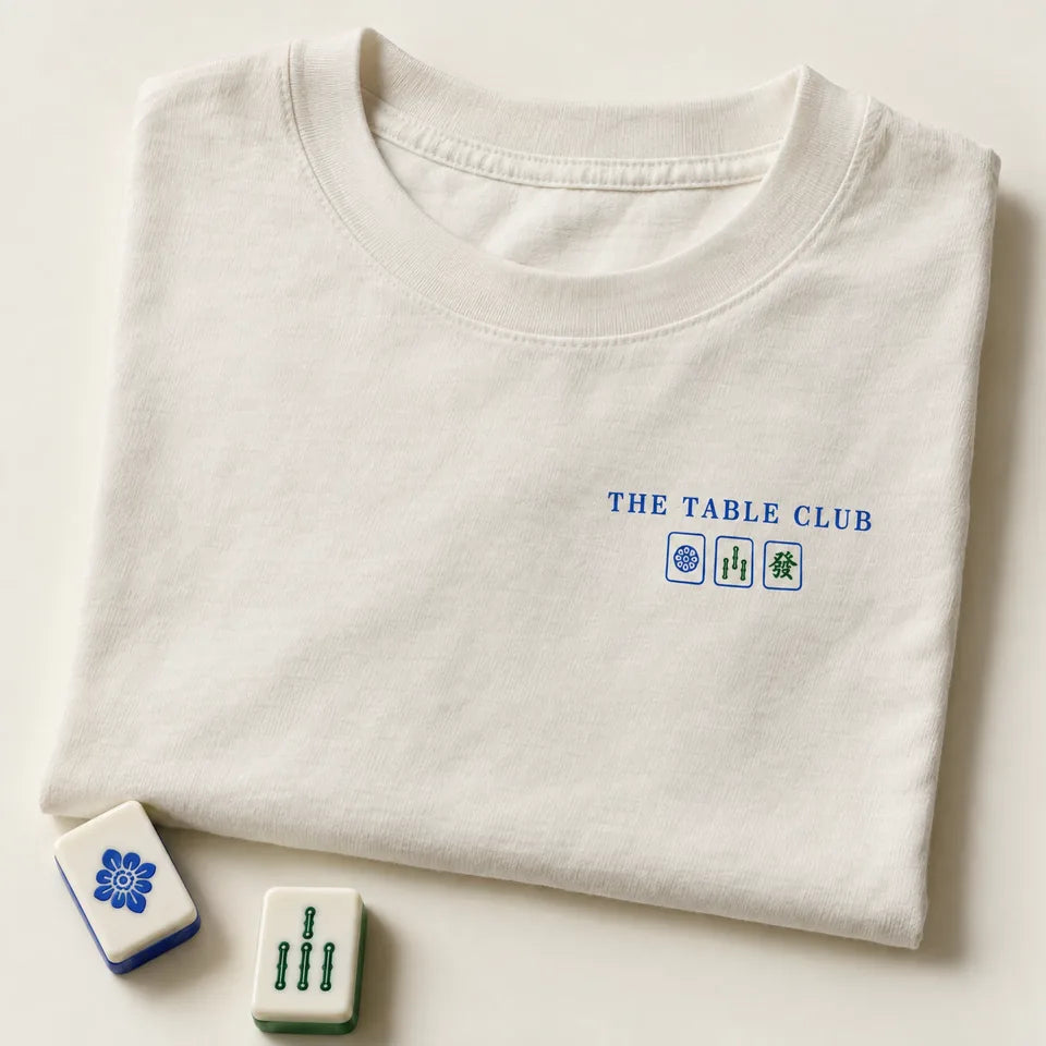 The Table Club Tee — original design concept mockup, not for sale